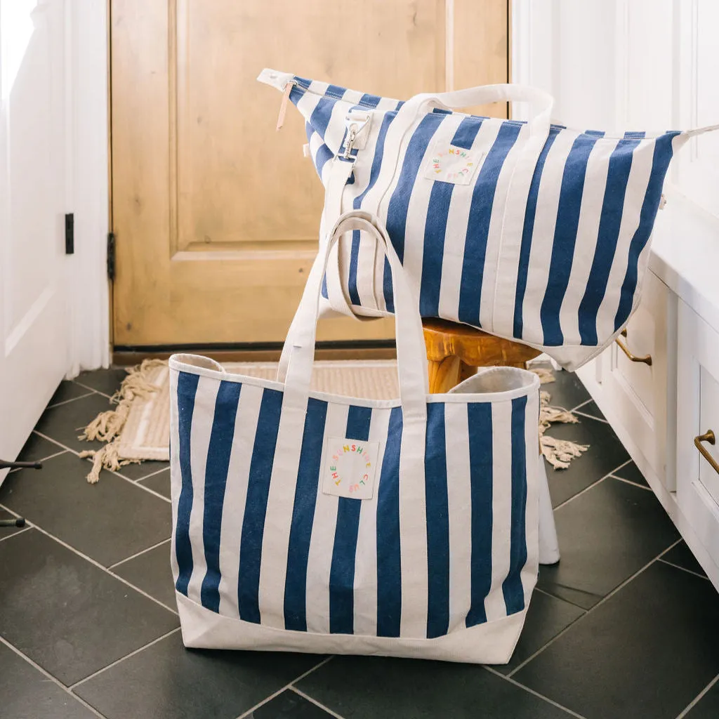 Navy Stripe Canvas Tote sold by Sunshine Tienda