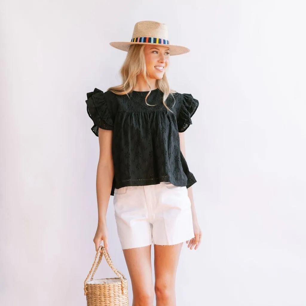 Black Eyelet Lottie Top sold by Sunshine Tienda product image thumbnail 3