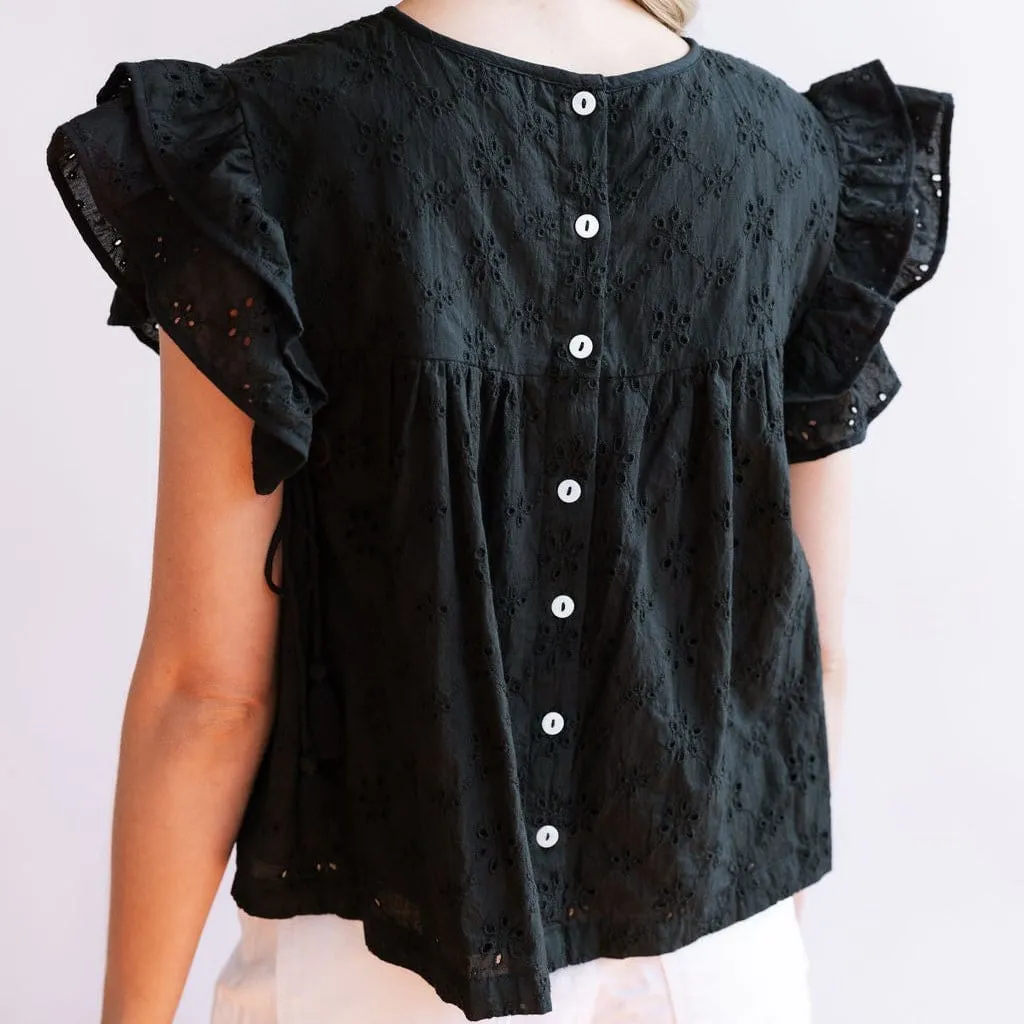 Black Eyelet Lottie Top sold by Sunshine Tienda product image thumbnail 4