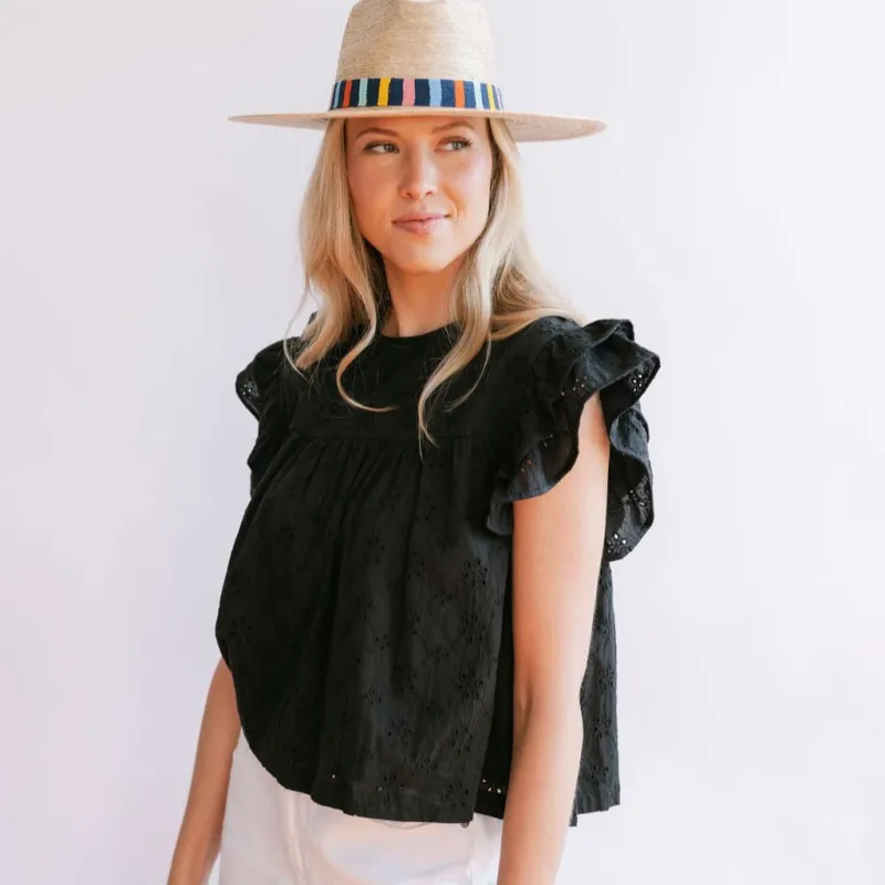 Black Eyelet Lottie Top sold by Sunshine Tienda