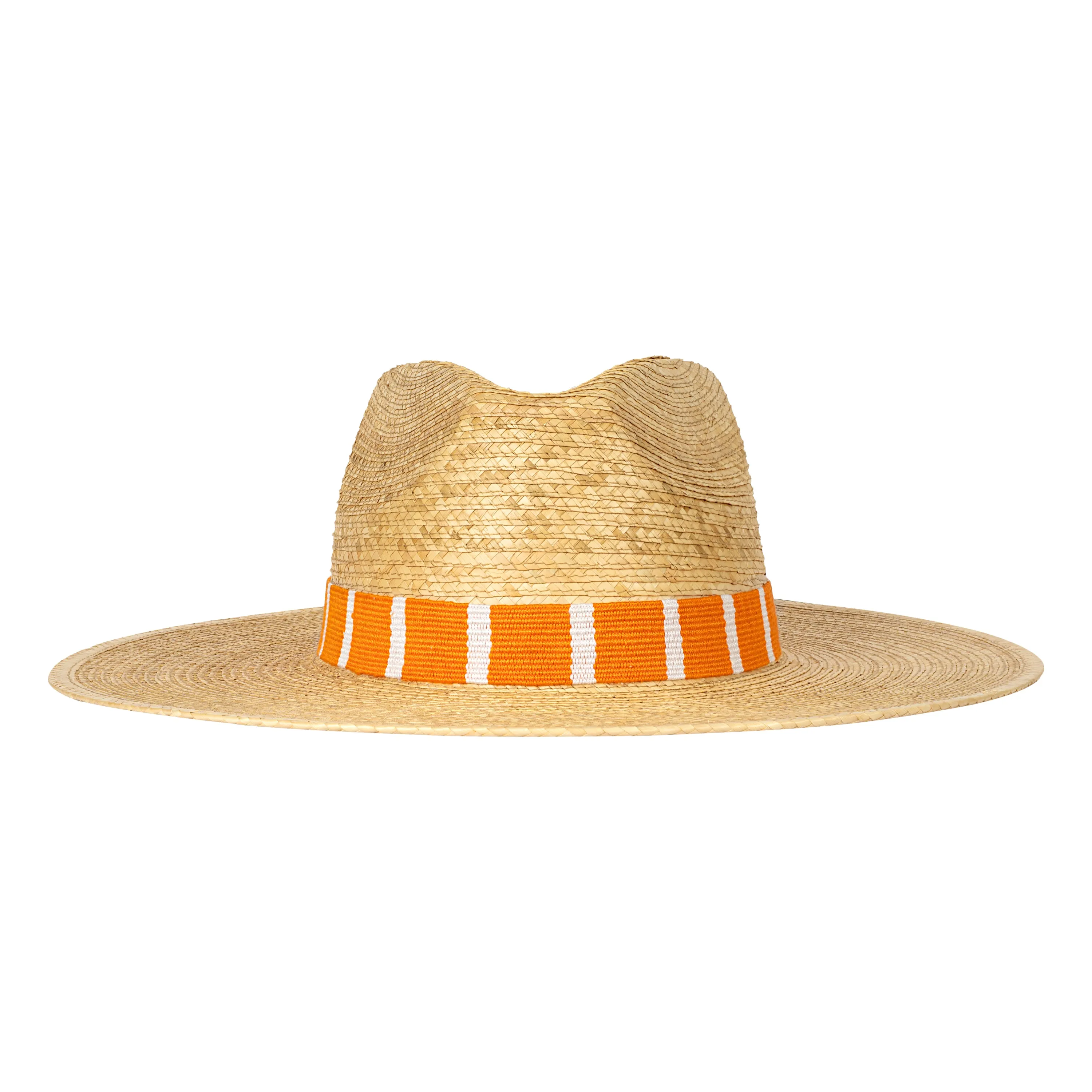 Bright Orange and White Palm Hat sold by Sunshine Tienda