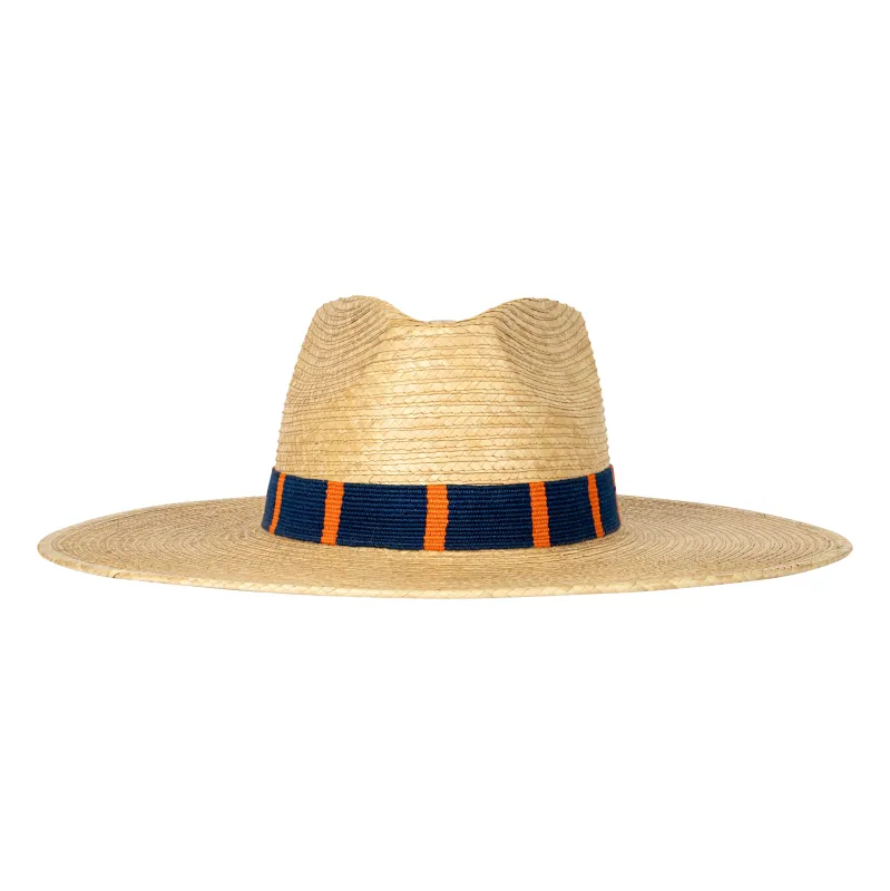 Navy and Orange Palm Hat sold by Sunshine Tienda