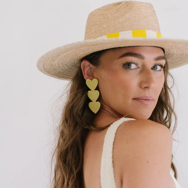 Gold Metallic Heart Earrings sold by Sunshine Tienda