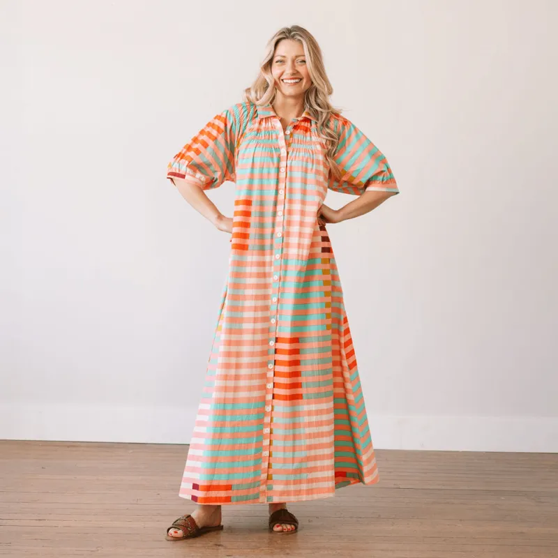 Apricot Colorful Stripe Oasis Dress sold by Sunshine Tienda