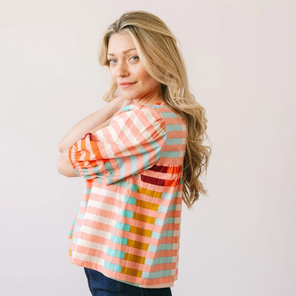 Apricot Colorful Stripe Mira Top sold by Sunshine Tienda product image thumbnail 4