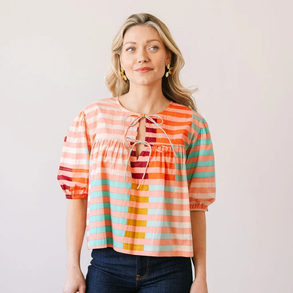 Apricot Colorful Stripe Mira Top sold by Sunshine Tienda product image thumbnail 5
