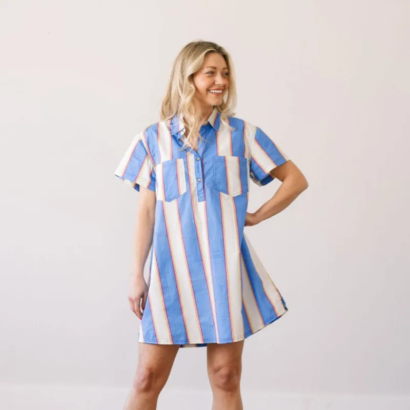 Cabana Stripe Getaway Mini Dress sold by Sunshine Tienda
