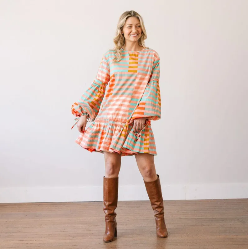 Apricot Colorful Stripe Khai Mini Dress sold by Sunshine Tienda