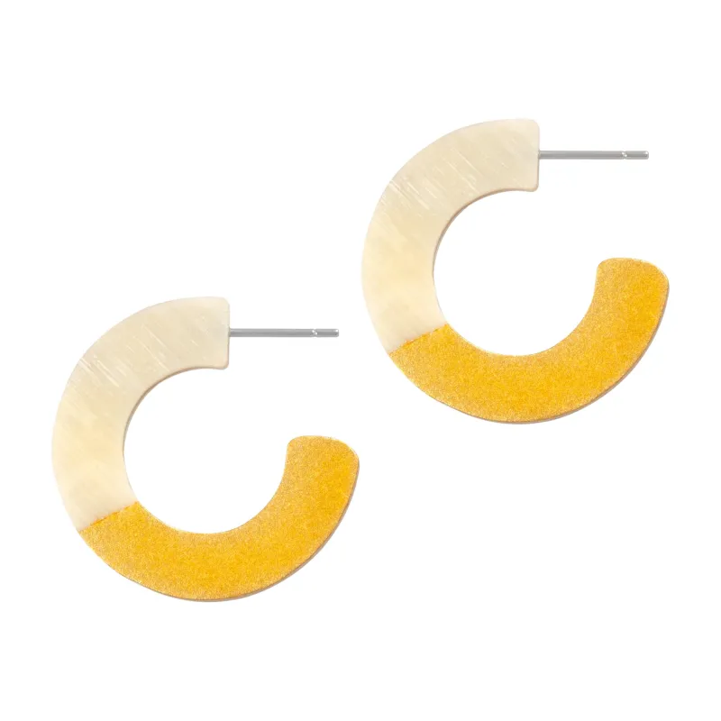 Gold Block Hoops sold by Sunshine Tienda