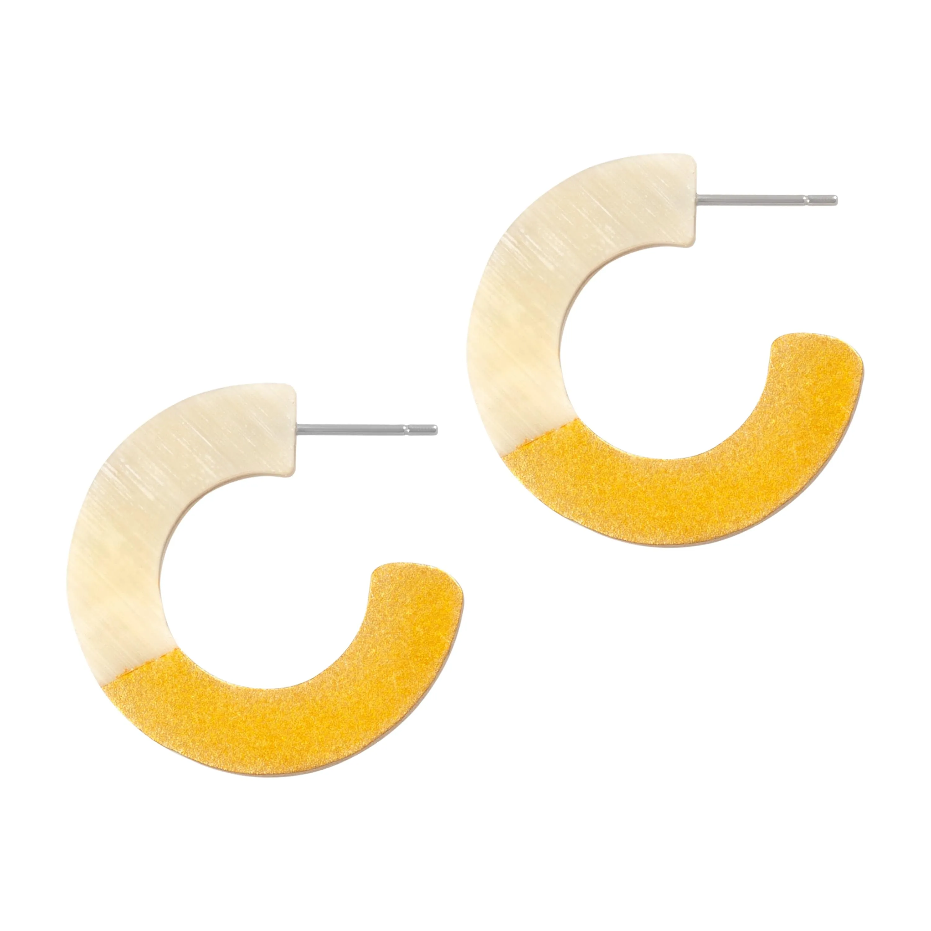 Gold Block Hoops sold by Sunshine Tienda