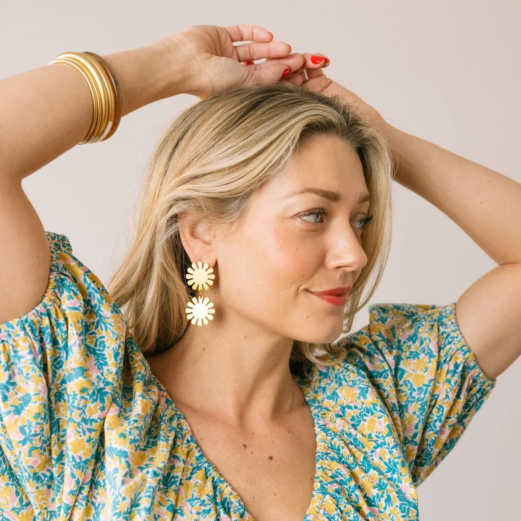 Gold Maria Double Dangles sold by Sunshine Tienda