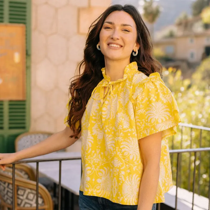 Citron Gilded Palm Gemma Top sold by Sunshine Tienda