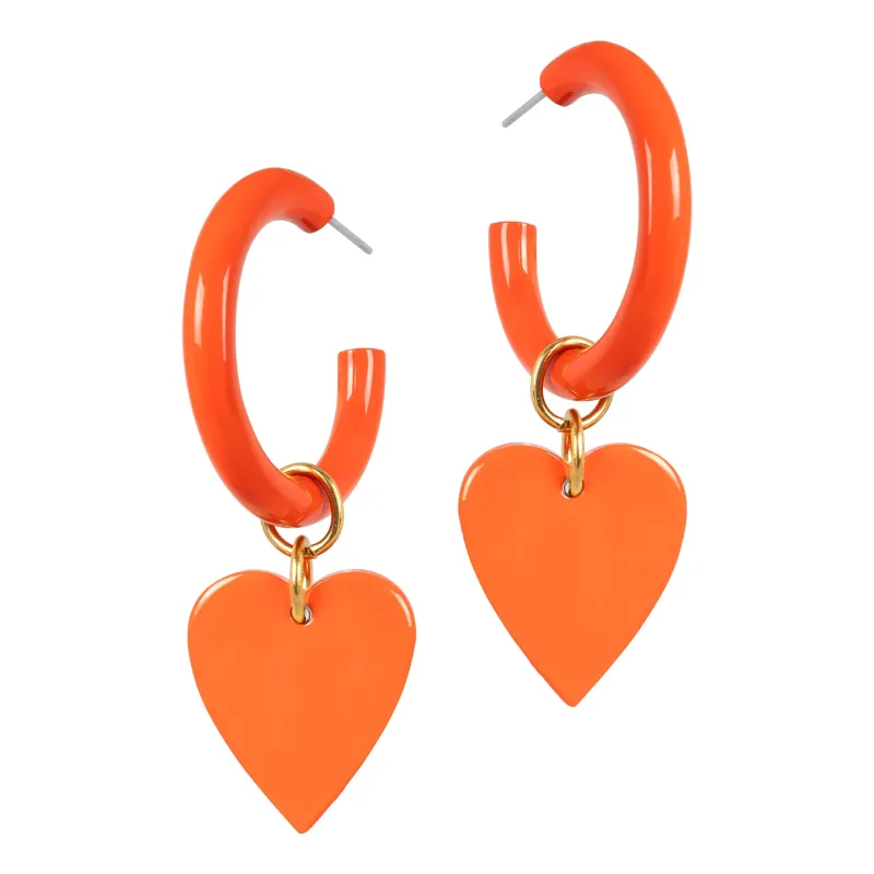 Red Hoop with Heart Dangles sold by Sunshine Tienda