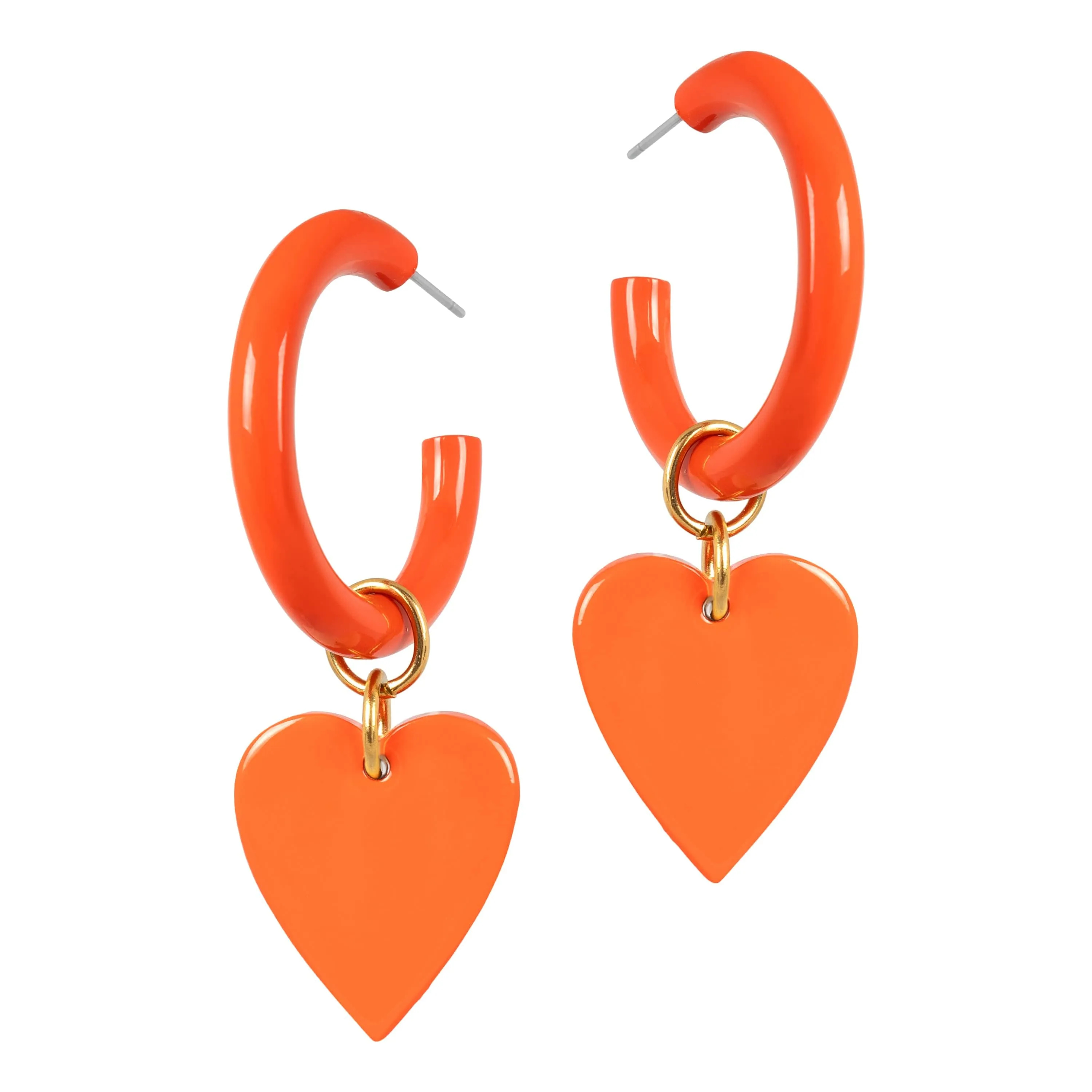 Red Hoop with Heart Dangles sold by Sunshine Tienda