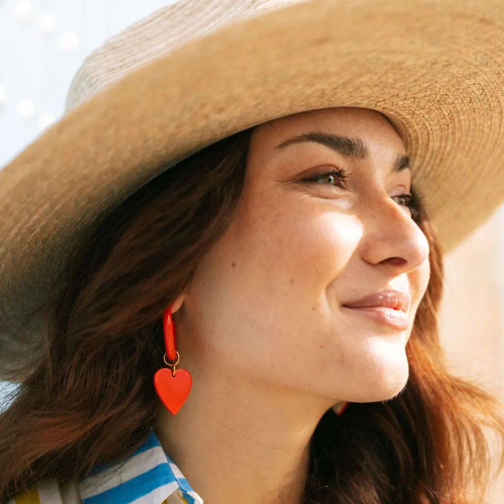 Red Hoop with Heart Dangles sold by Sunshine Tienda product image thumbnail 4