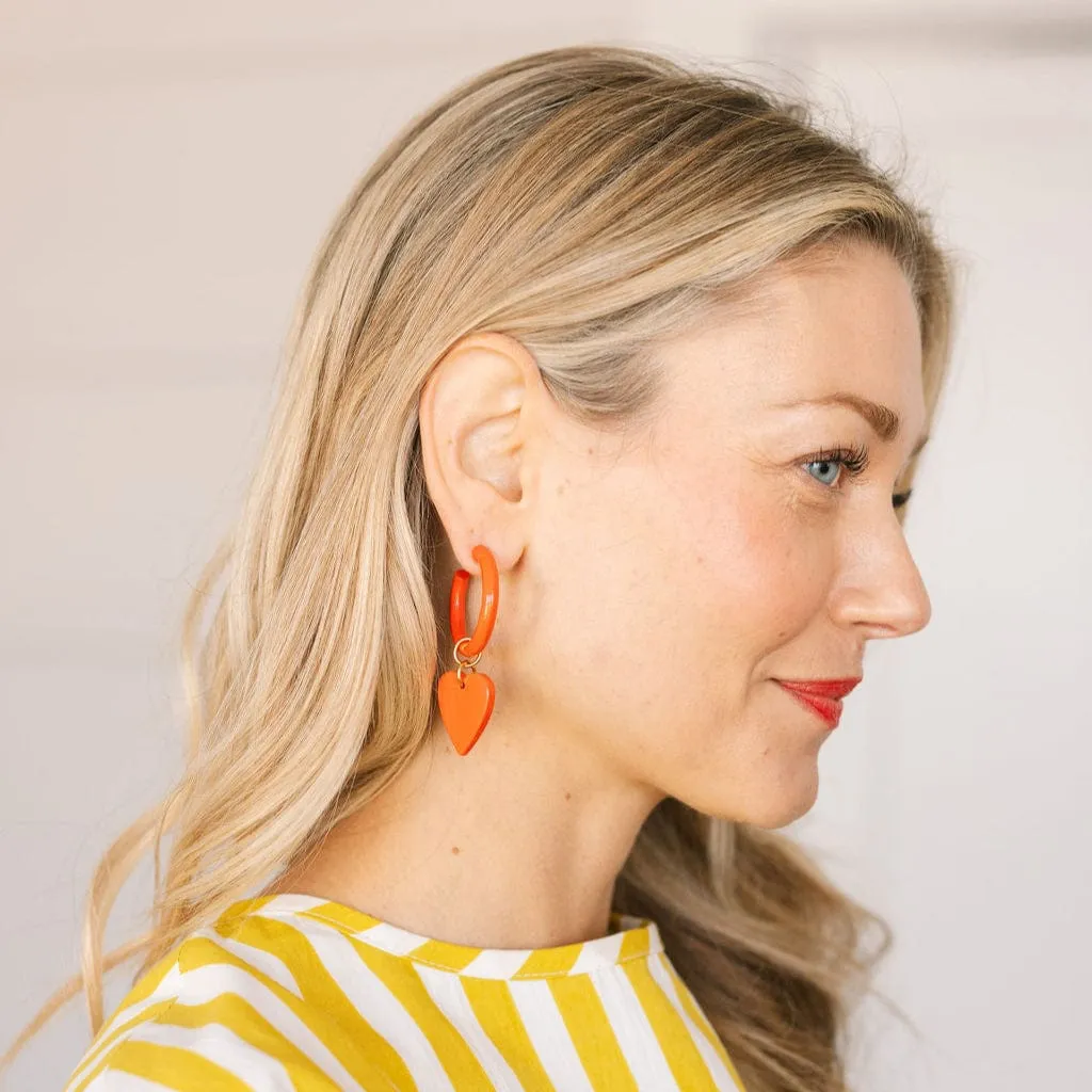 Red Hoop with Heart Dangles sold by Sunshine Tienda product image thumbnail 2