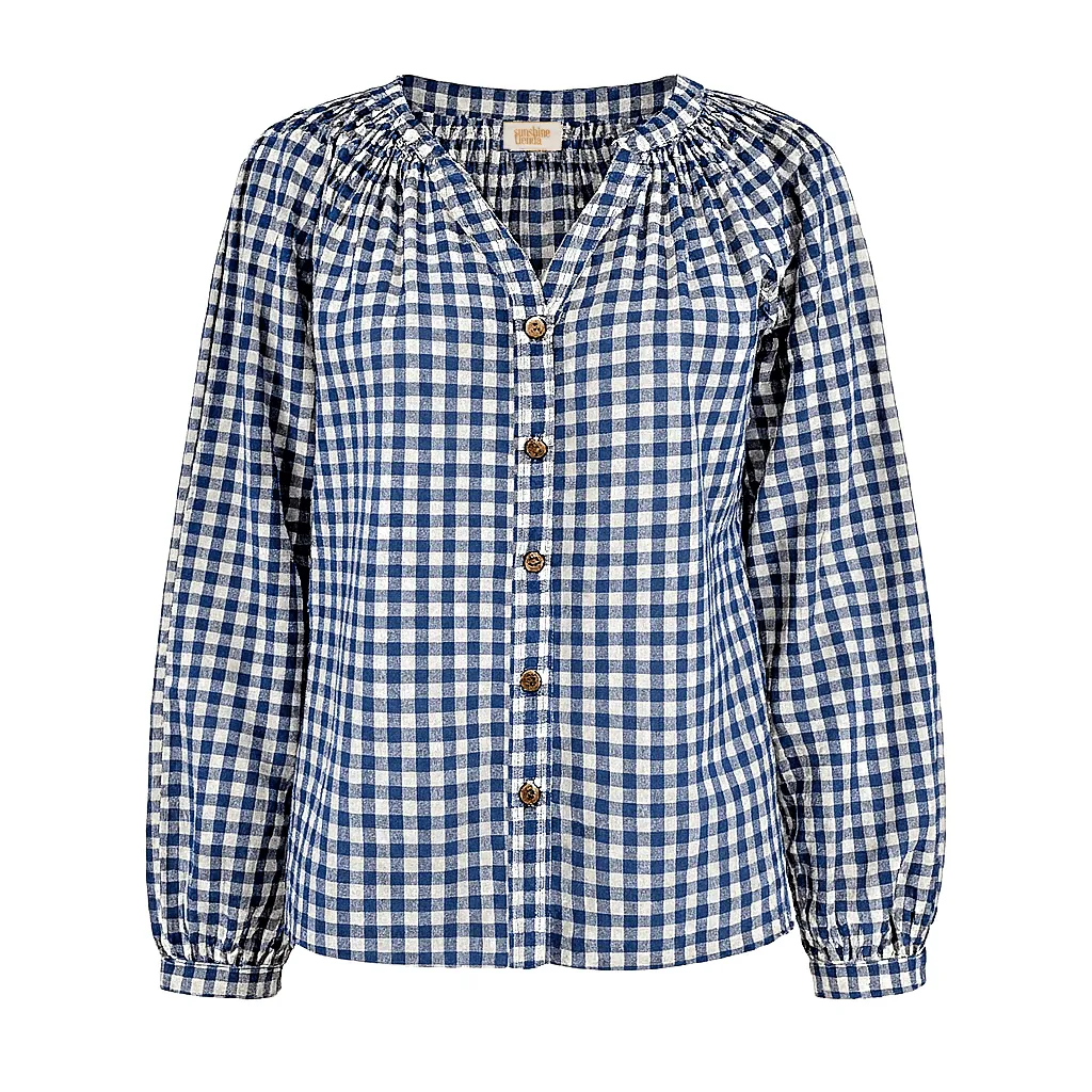 Navy Gingham Lucia Top sold by Sunshine Tienda product image thumbnail 3