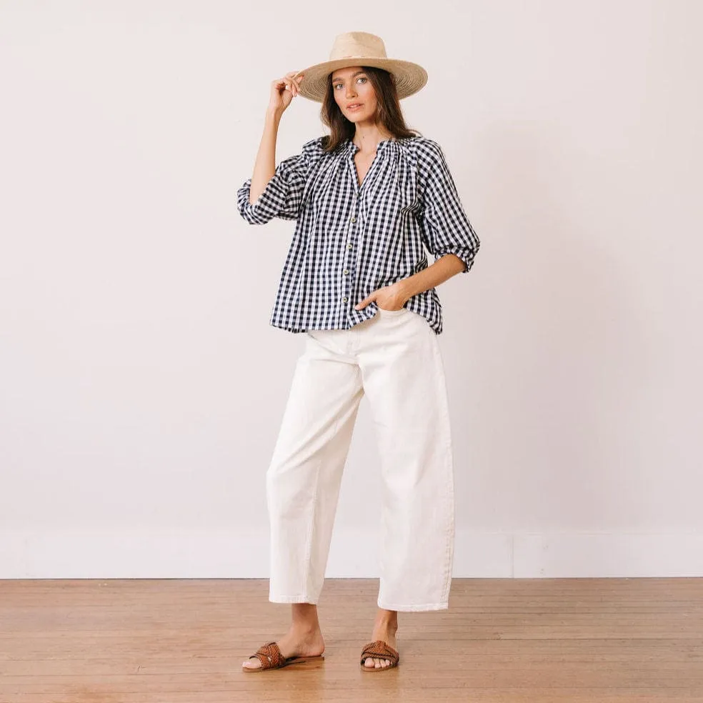 Navy Gingham Lucia Top sold by Sunshine Tienda product image thumbnail 2