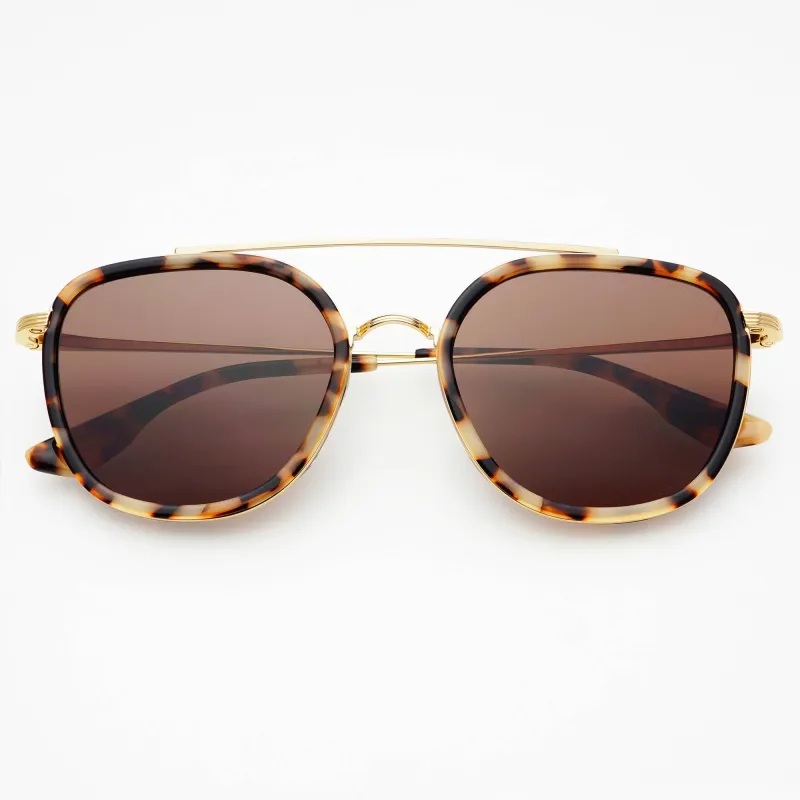 Weston Acetate Round Unisex Sunglasses: Milky Tortoise / Brown sold by Sunshine Tienda