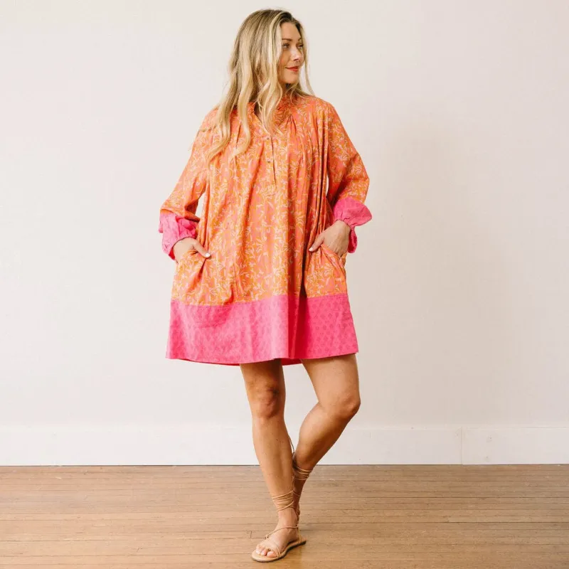 Pink Folk Floral Lilly Dress sold by Sunshine Tienda