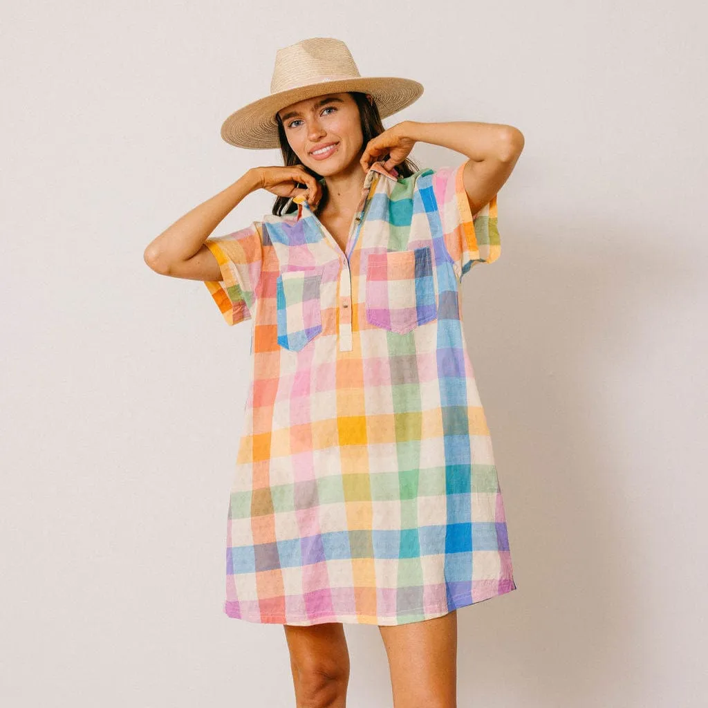 Rainbow Plaid Getaway Mini Dress sold by Sunshine Tienda product image thumbnail 4