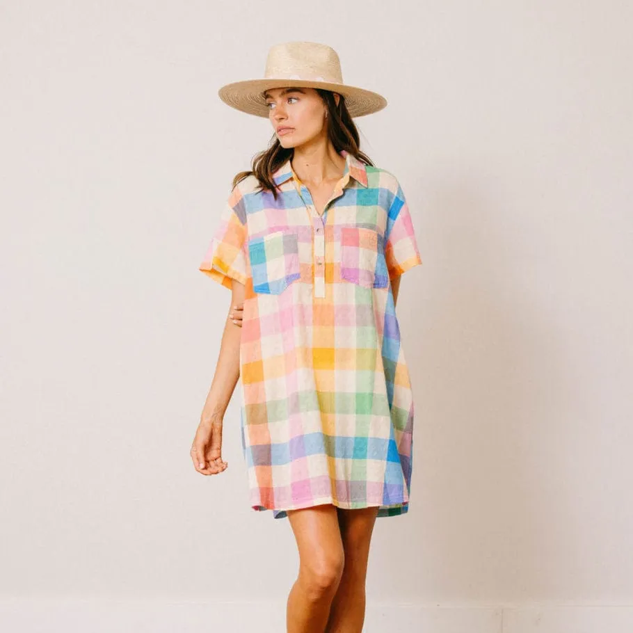 Rainbow Plaid Getaway Mini Dress sold by Sunshine Tienda product image thumbnail 3