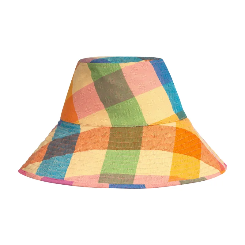 Rainbow Plaid Beachy Bucket Hat made by Sunshine Tienda