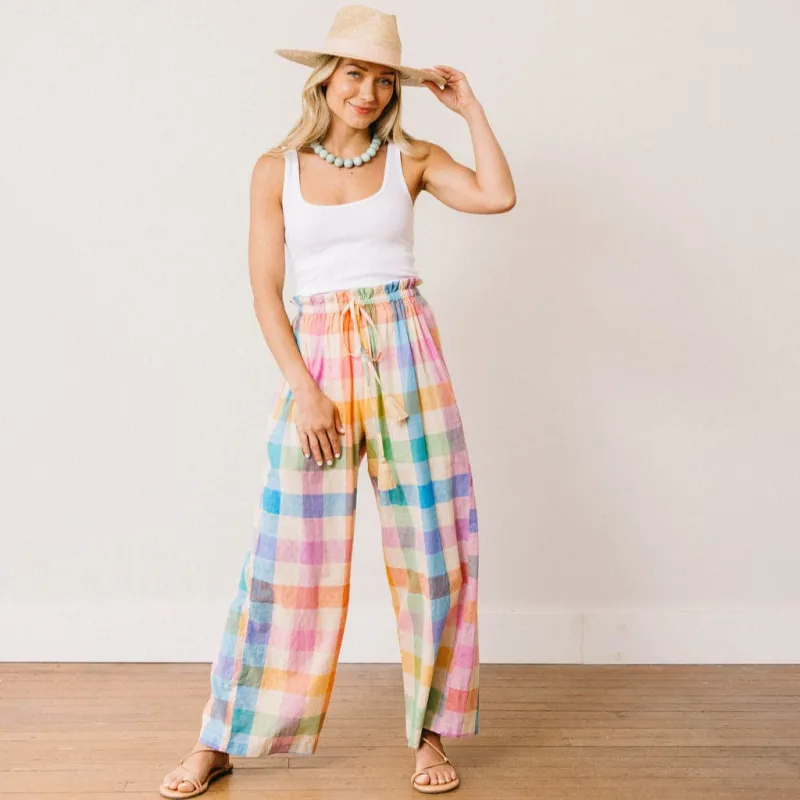Rainbow Plaid Daphne Pant sold by Sunshine Tienda