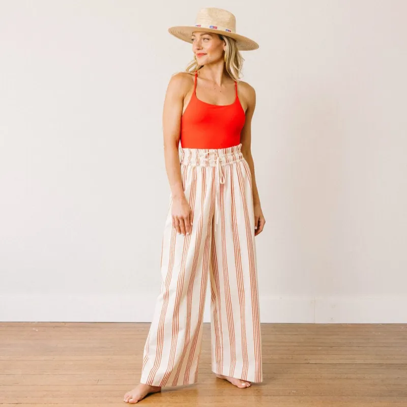 Cherry Pinstripe Daphne Pant made by Sunshine Tienda