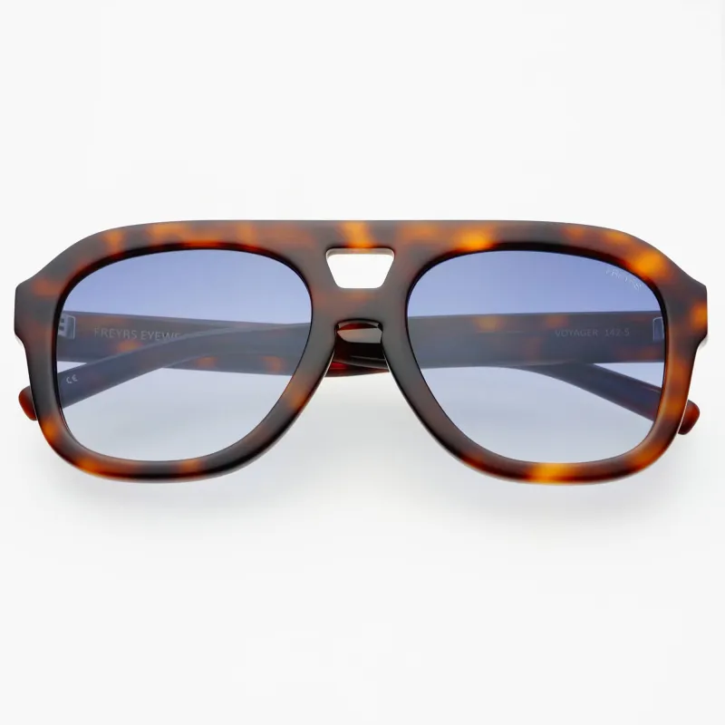 Voyager Acetate Oversized Aviator Sunglasses: Tortoise / Blue made by Sunshine Tienda
