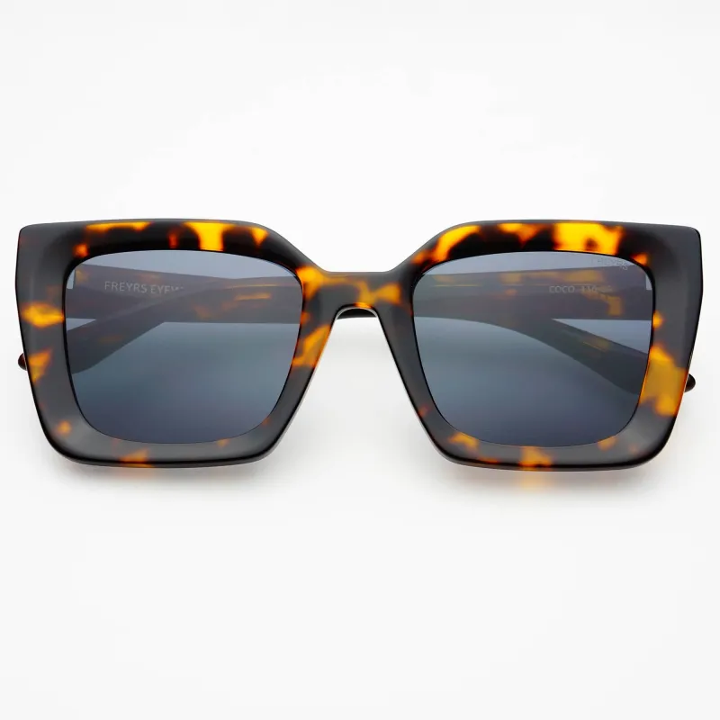 Coco Acetate Womens Square Sunglasses  : Tortoise / Gray made by Sunshine Tienda