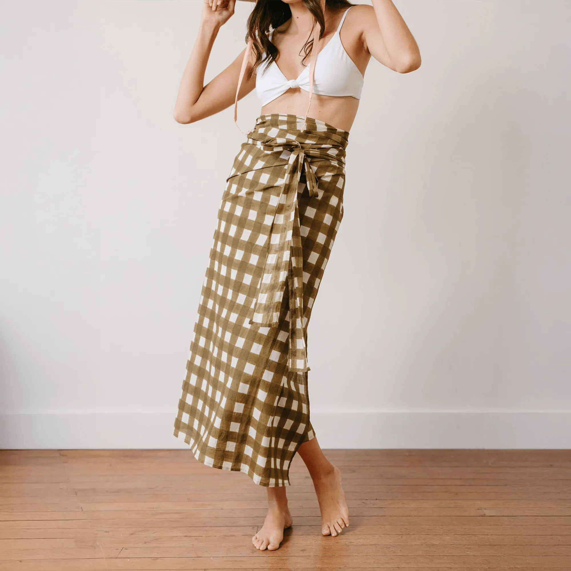 Painted Gingham Tie Sarong sold by Sunshine Tienda product image thumbnail 5