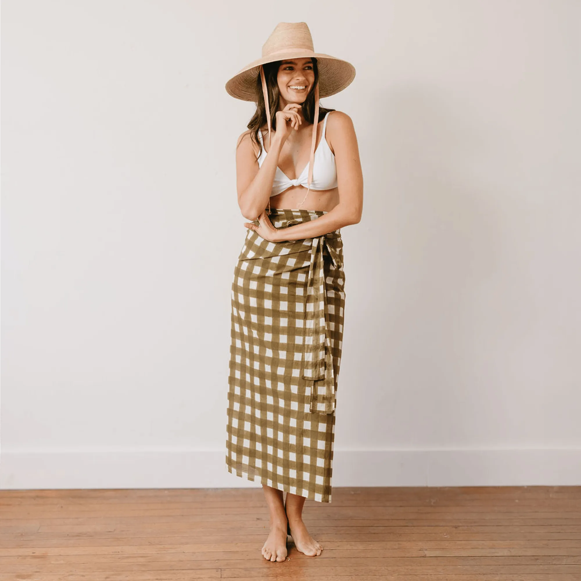 Painted Gingham Tie Sarong sold by Sunshine Tienda product image thumbnail 3