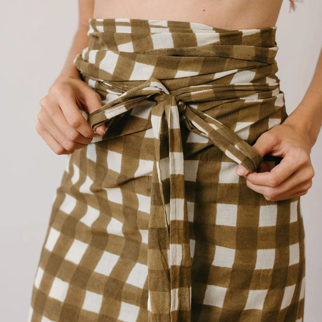 Painted Gingham Tie Sarong sold by Sunshine Tienda product image thumbnail 2