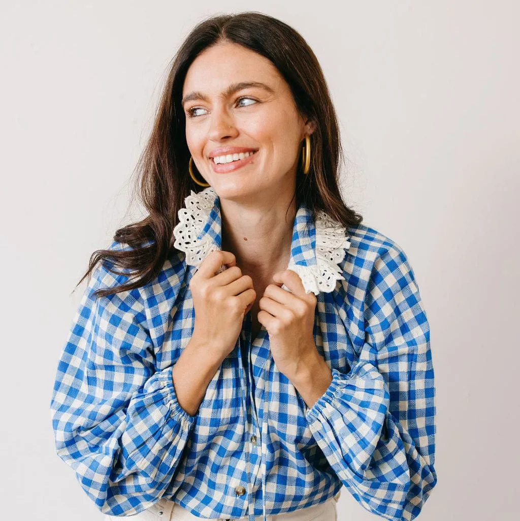 Blue Bay Gingham Willa Top sold by Sunshine Tienda product image thumbnail 4