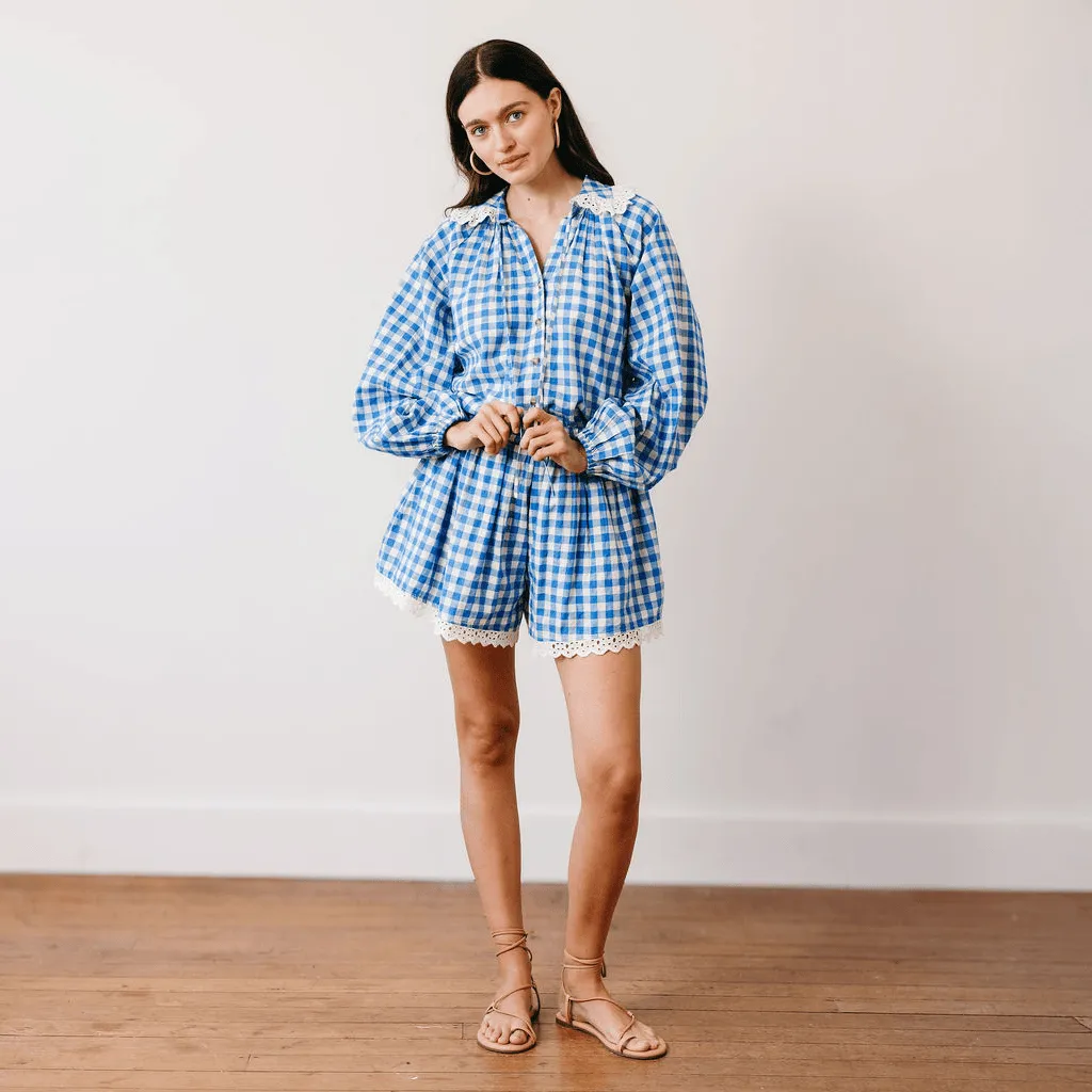Blue Bay Gingham Willa Top sold by Sunshine Tienda product image thumbnail 3