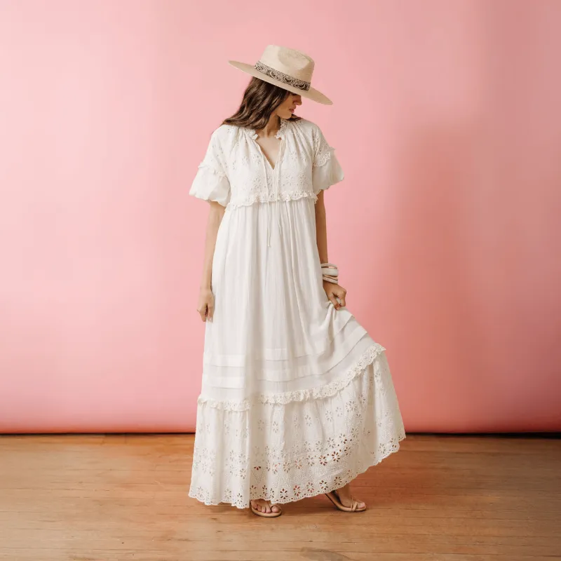 Ivory Eyelet Charlotte Dress made by Sunshine Tienda