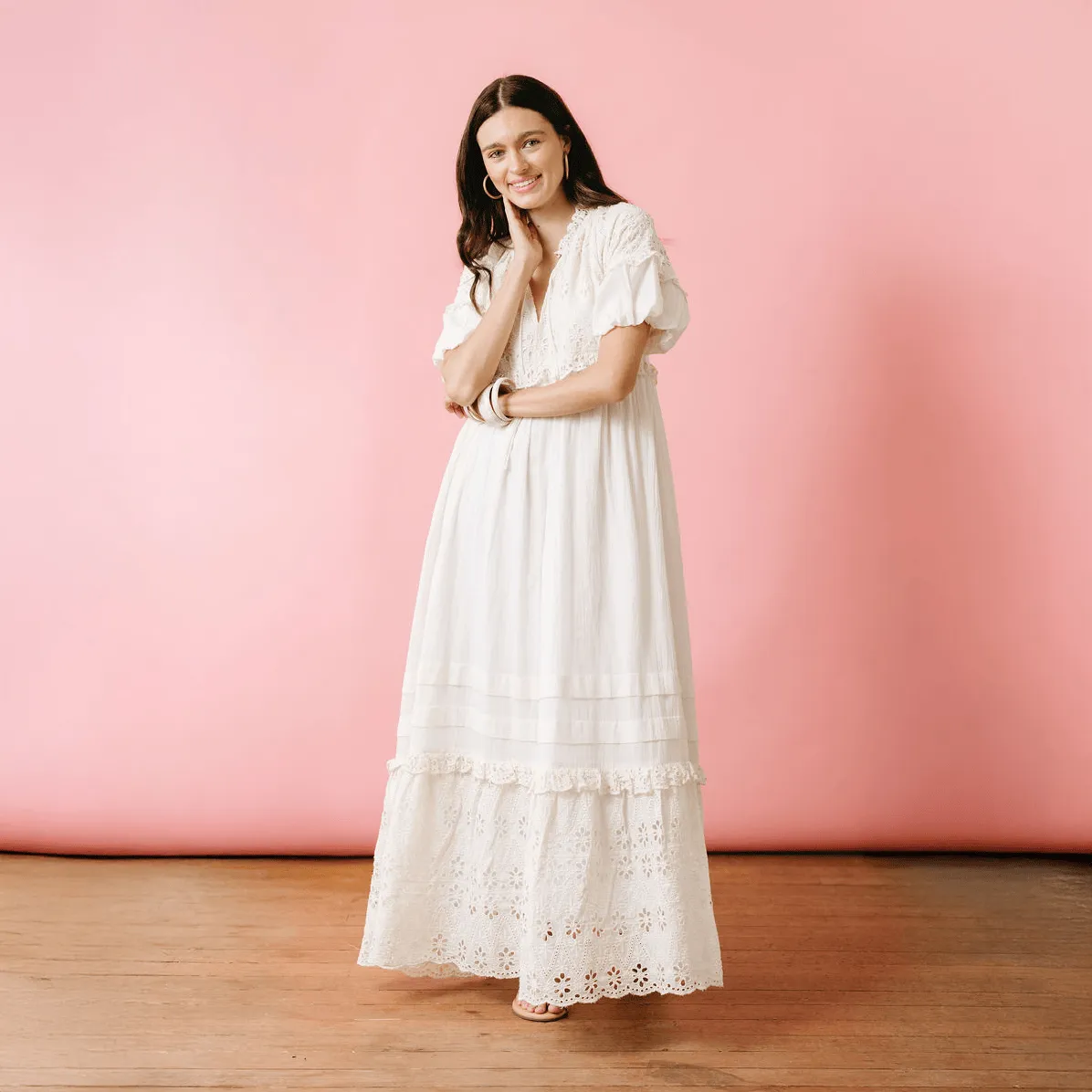 Ivory Eyelet Charlotte Dress sold by Sunshine Tienda product image thumbnail 3