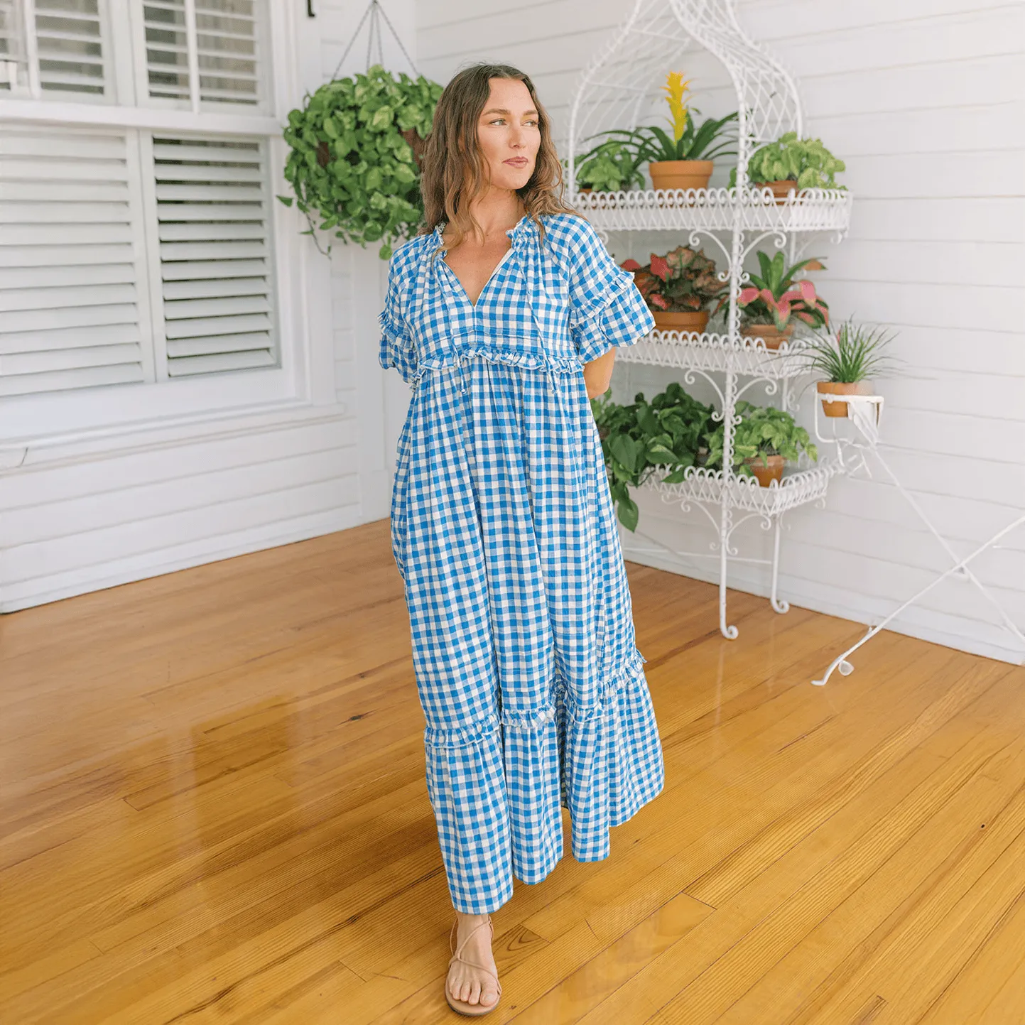 Blue Bay Gingham Charlotte Dress sold by Sunshine Tienda product image thumbnail 4