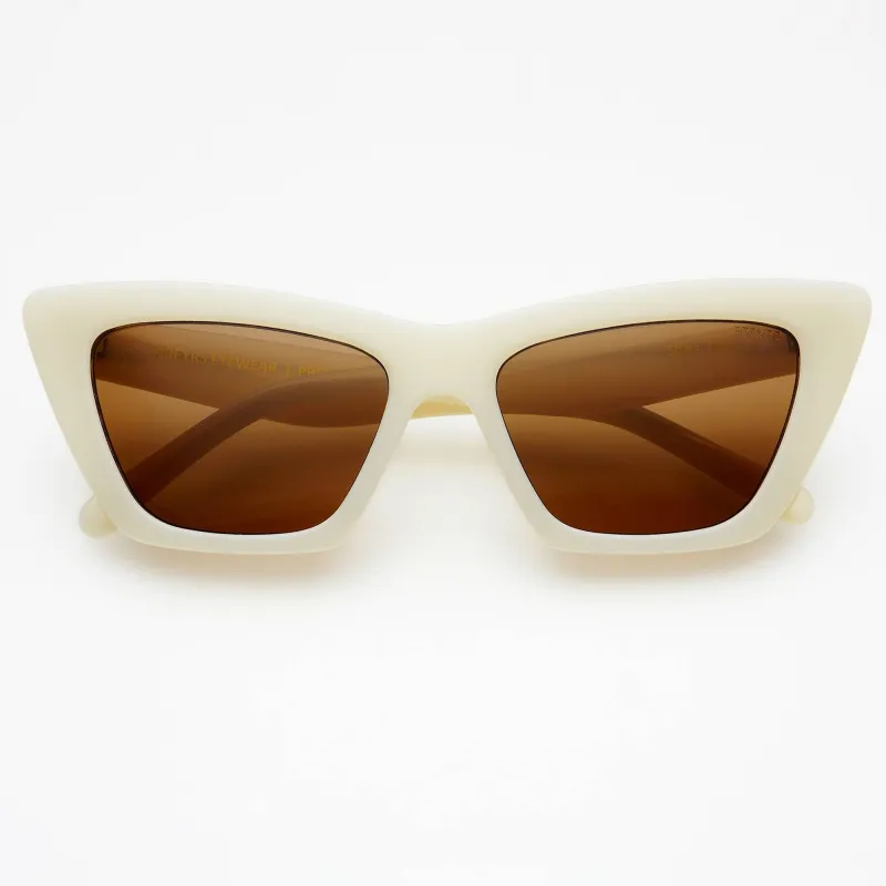 Siena Acetate Womens Cat Eye Sunglasses: Milky White made by Sunshine Tienda