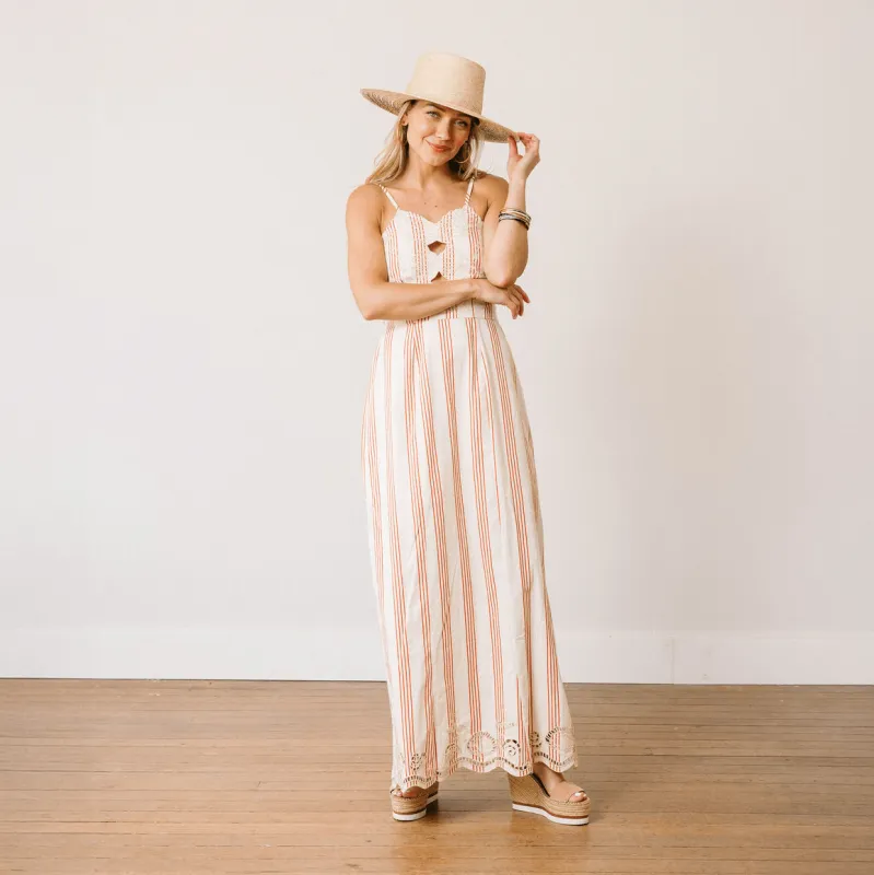 Cherry Pinstripe Sophia Dress made by Sunshine Tienda