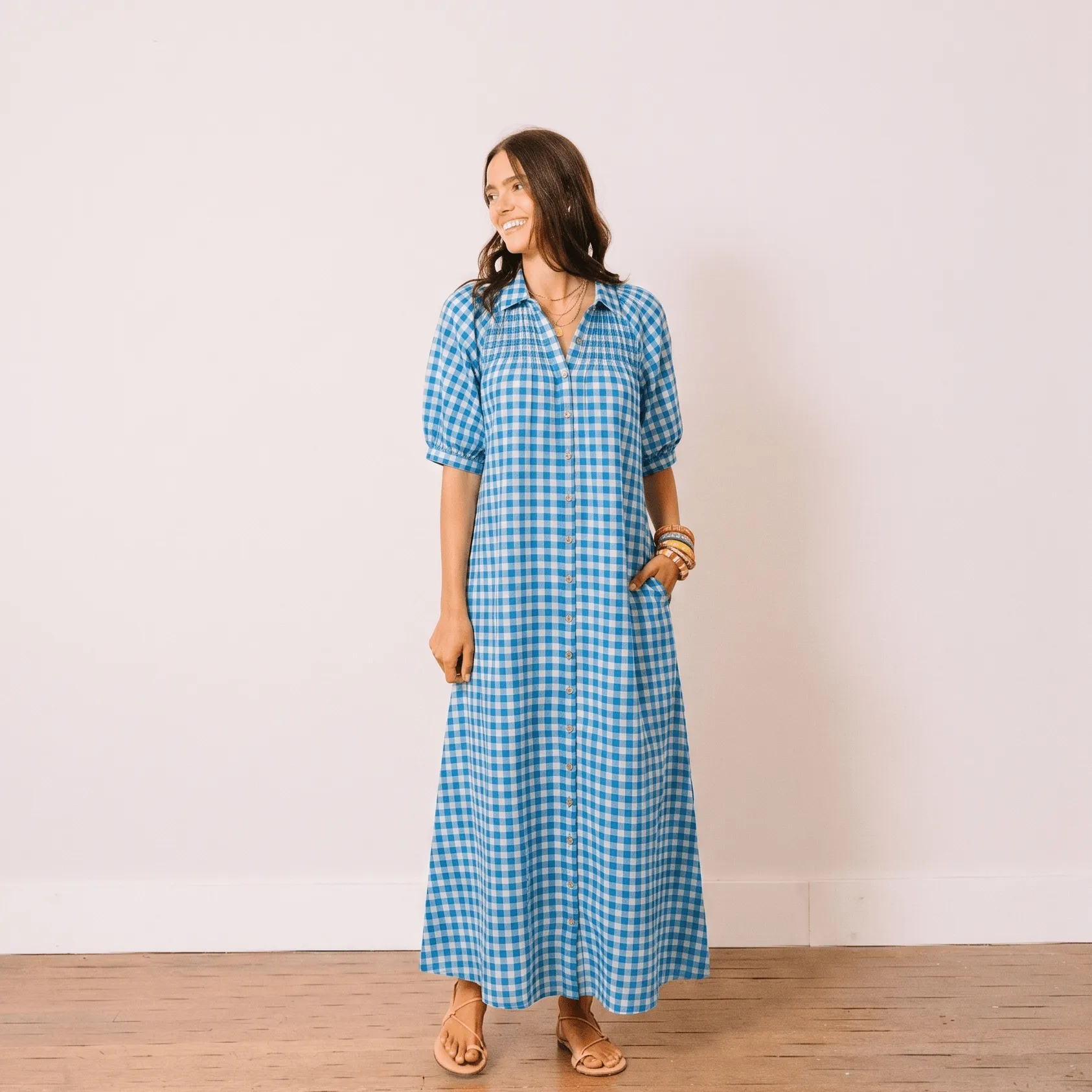 Blue Bay Gingham Oasis Dress sold by Sunshine Tienda product image thumbnail 2