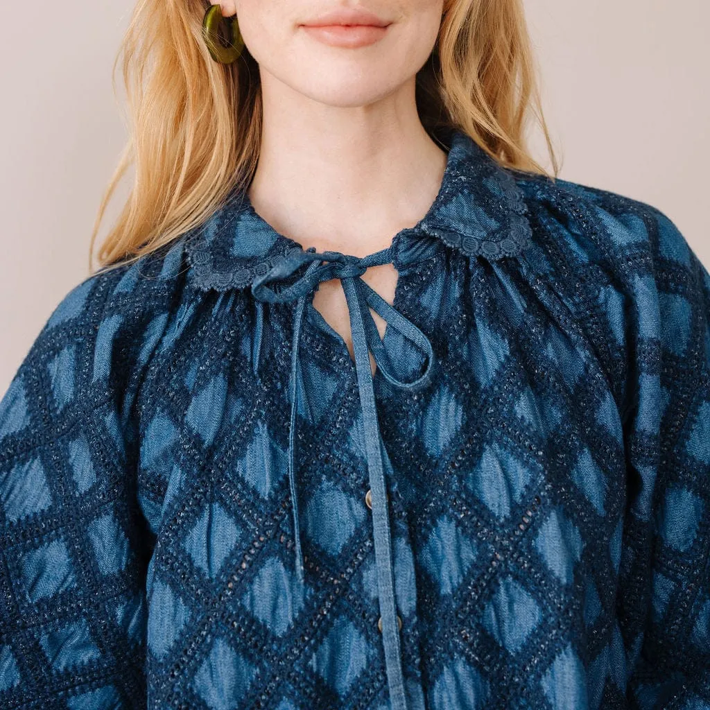 Denim Eyelet Willa Top sold by Sunshine Tienda product image thumbnail 5
