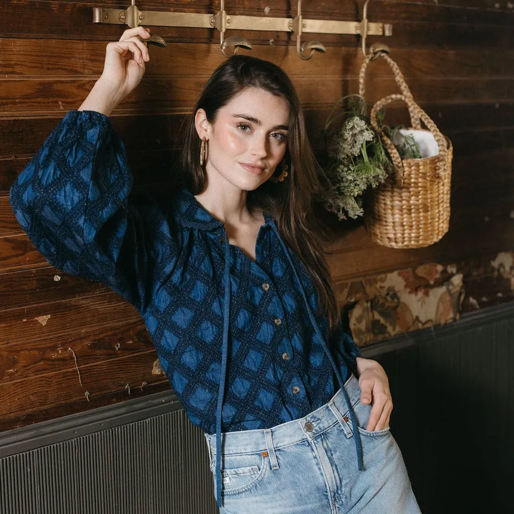 Denim Eyelet Willa Top sold by Sunshine Tienda product image thumbnail 3