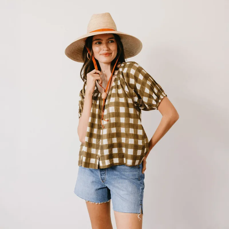 Painted Gingham Frances Top made by Sunshine Tienda