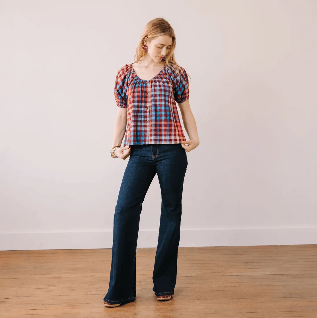 Cabernet Gingham Frances Top sold by Sunshine Tienda product image thumbnail 2