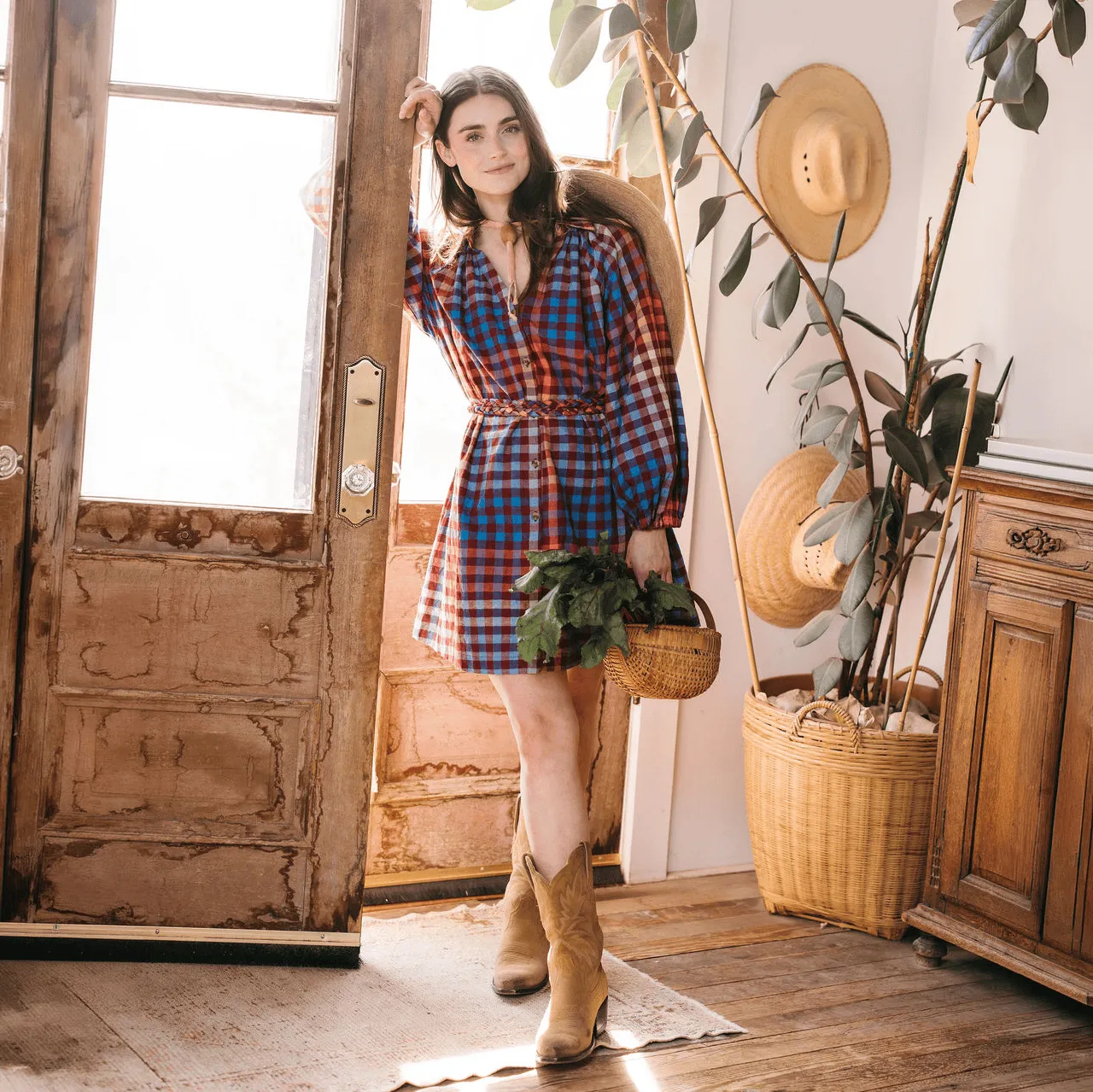 Cabernet Gingham Pippa Dress sold by Sunshine Tienda product image thumbnail 3