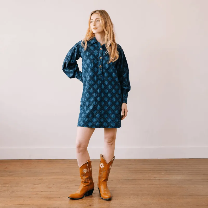 Denim Eyelet Marlowe Dress made by Sunshine Tienda
