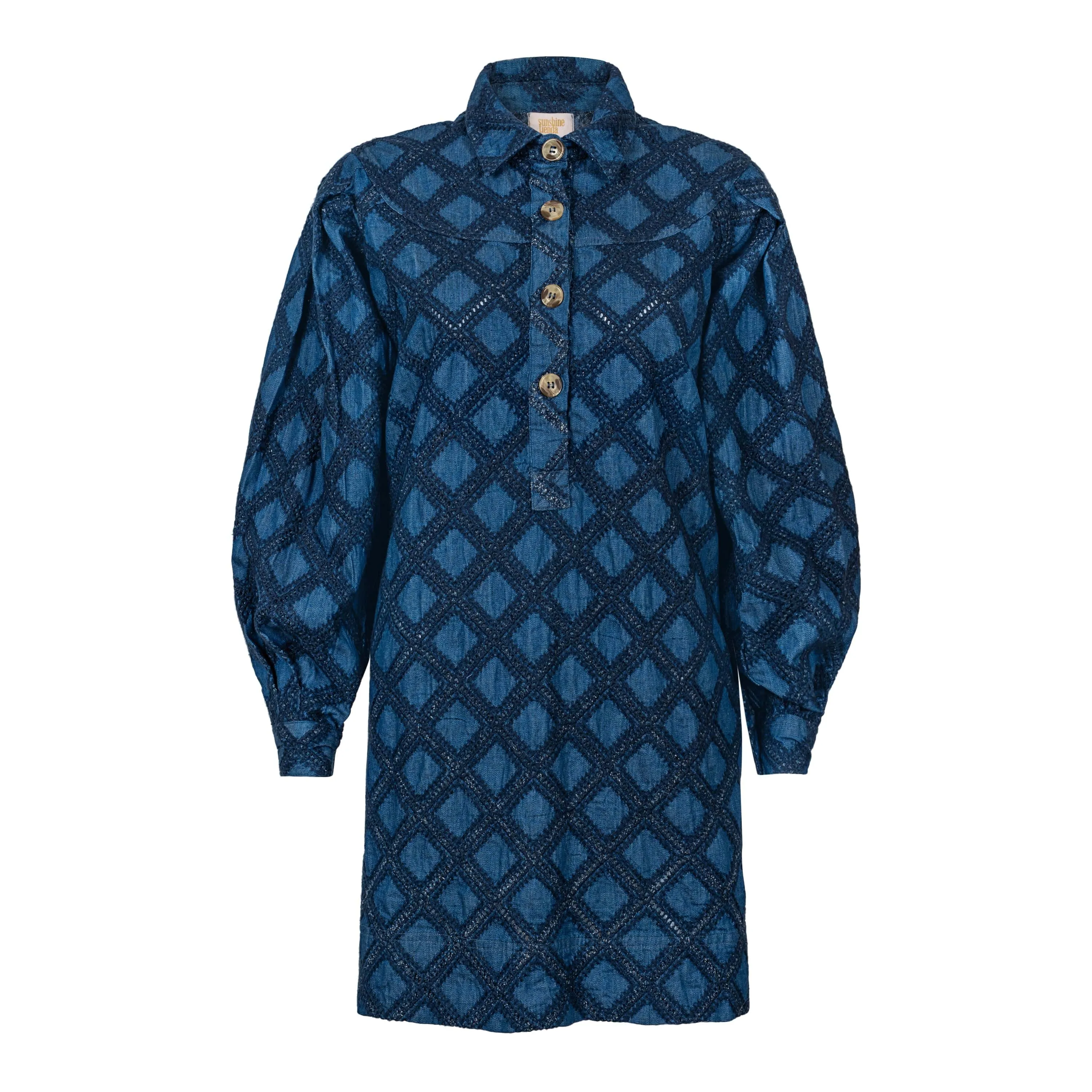 Denim Eyelet Marlowe Dress sold by Sunshine Tienda product image thumbnail 5