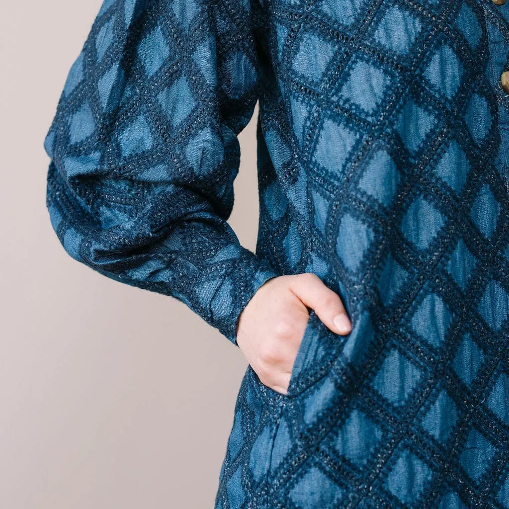 Denim Eyelet Marlowe Dress sold by Sunshine Tienda product image thumbnail 2